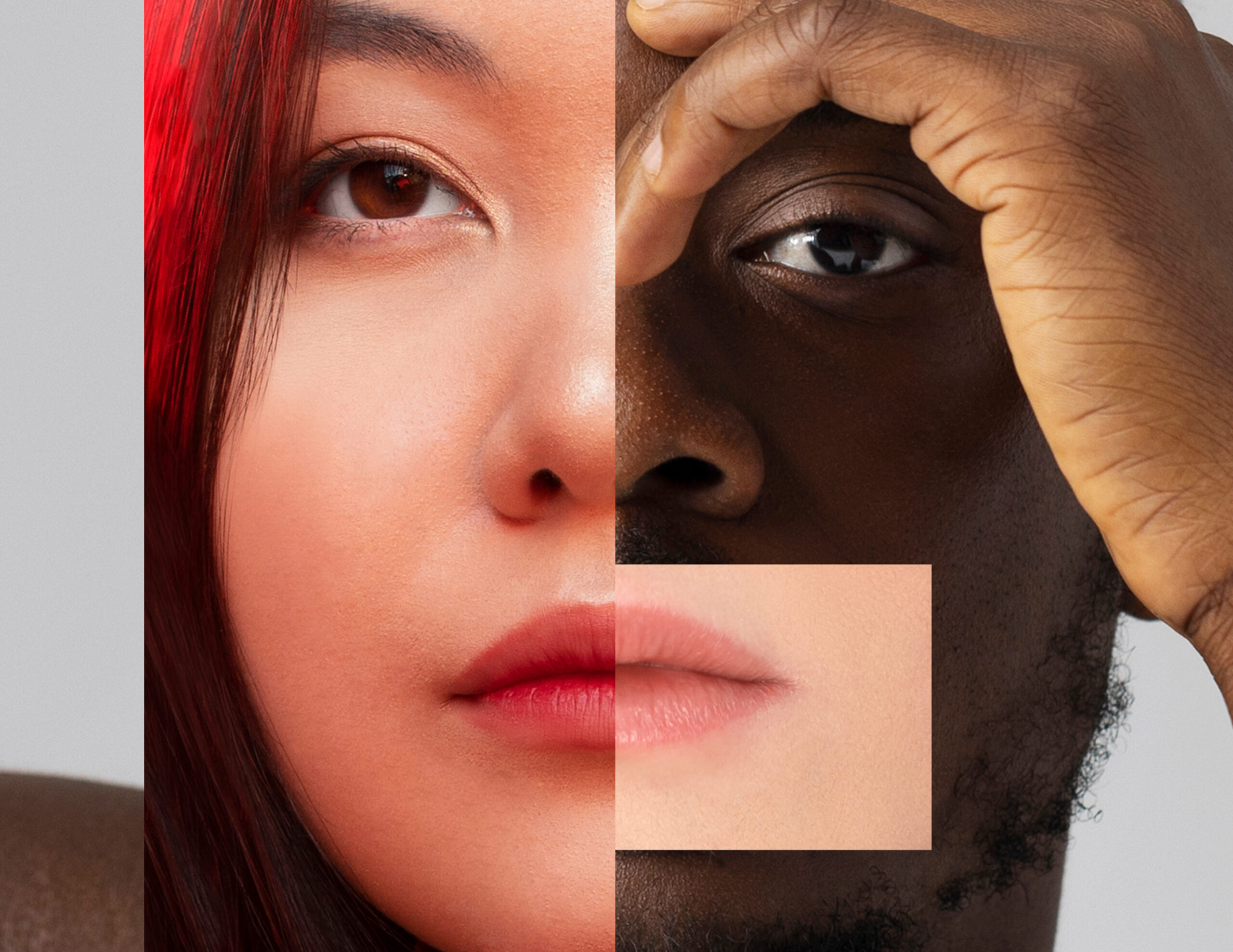 combination facial features concept